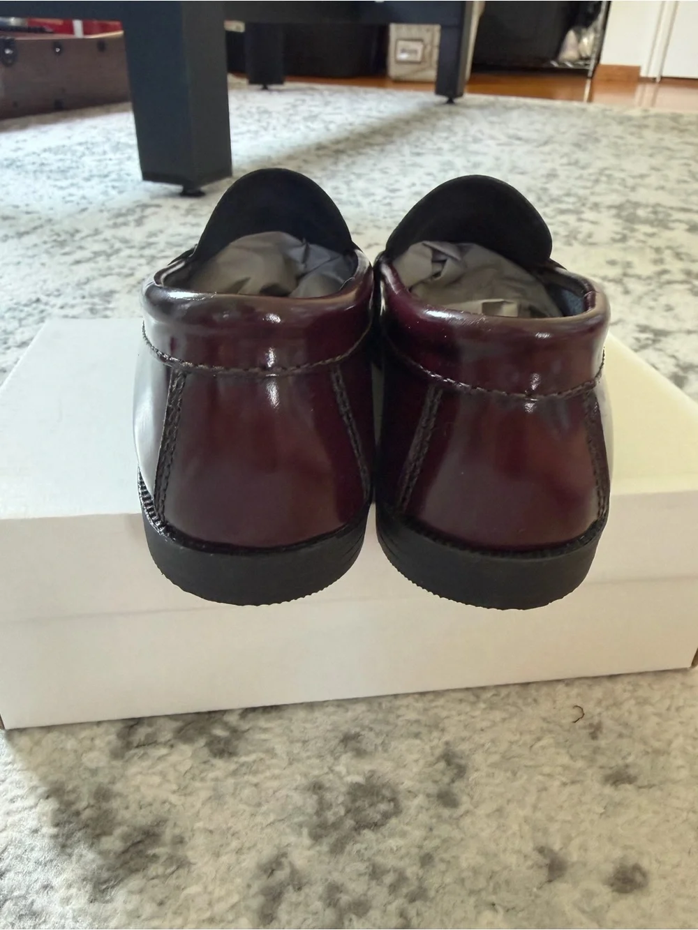 Kids Burgundy Penny Loafers Dress Shoes - Classic Dress Slip-Ons